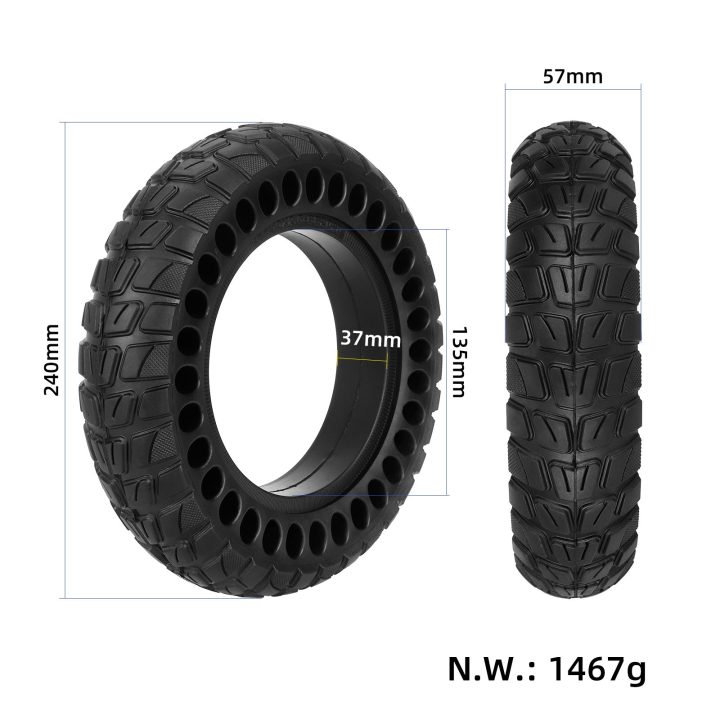 PNEUMATICO pieno gomma solida ruota 10×3,0/255×80 (80/65-6)  pollici Off Road cerchi da 34-40mm per monopattino Kugoo Kirin KuKirin M4/M4 Pro e altri
