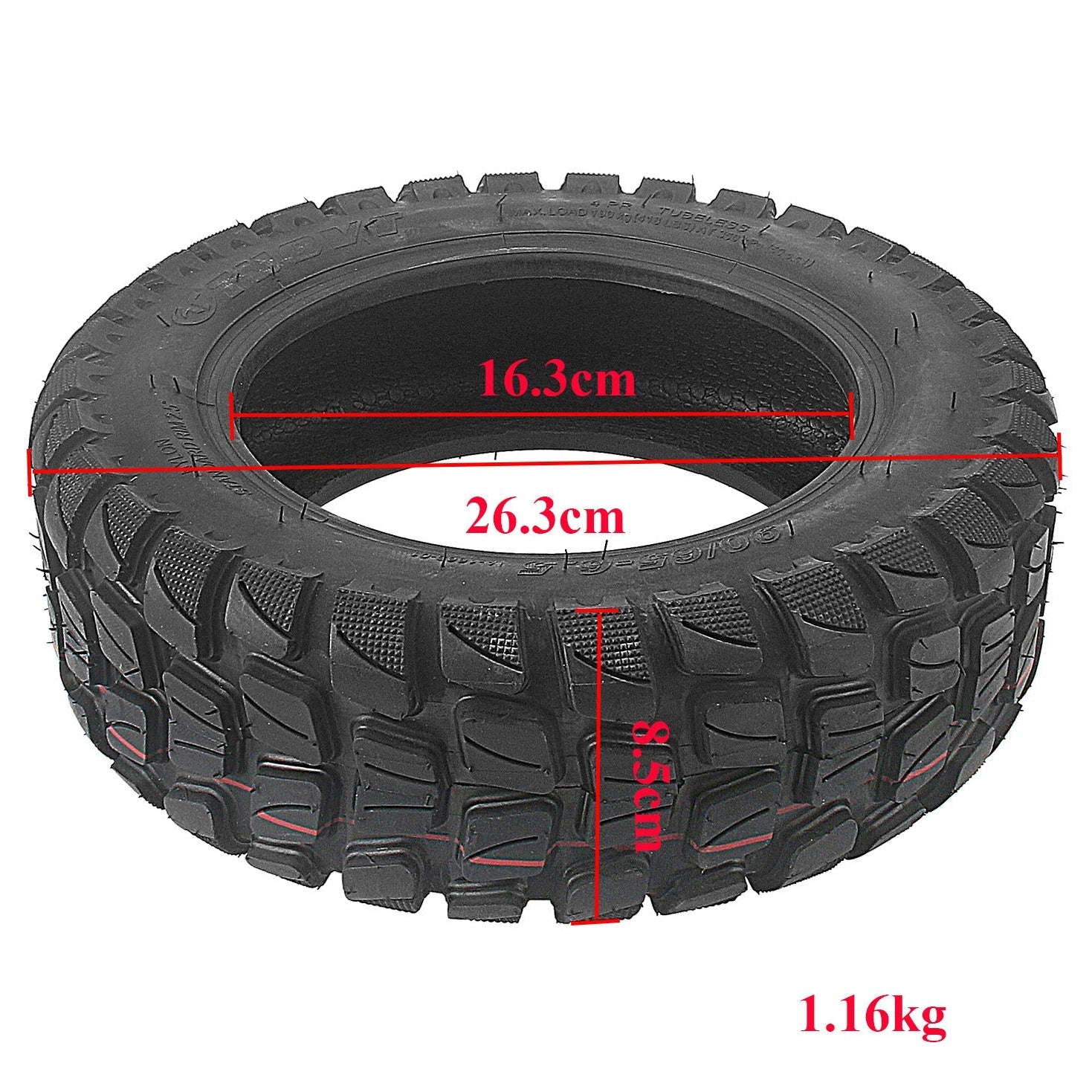 Pneumatico TUOVT Tubeless OffRoad 11X3 90/65-6.5 per KuKirin M5 Pro Anteriore/BOYUEDA e altri