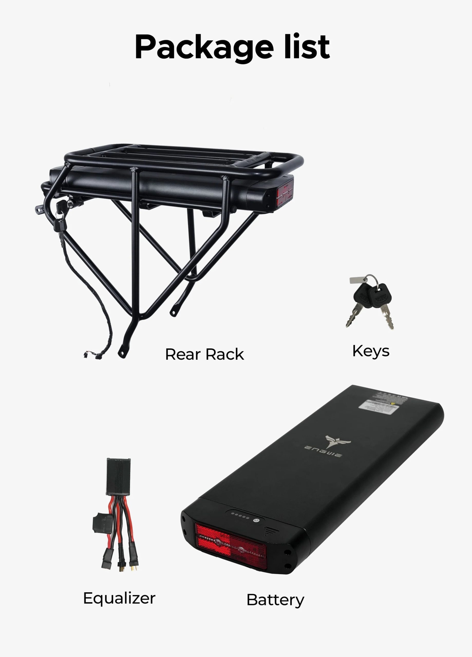 Batteria ENGWE Originale posteriore 48V13Ah +Portapacchi posteriore per EP-2 Pro