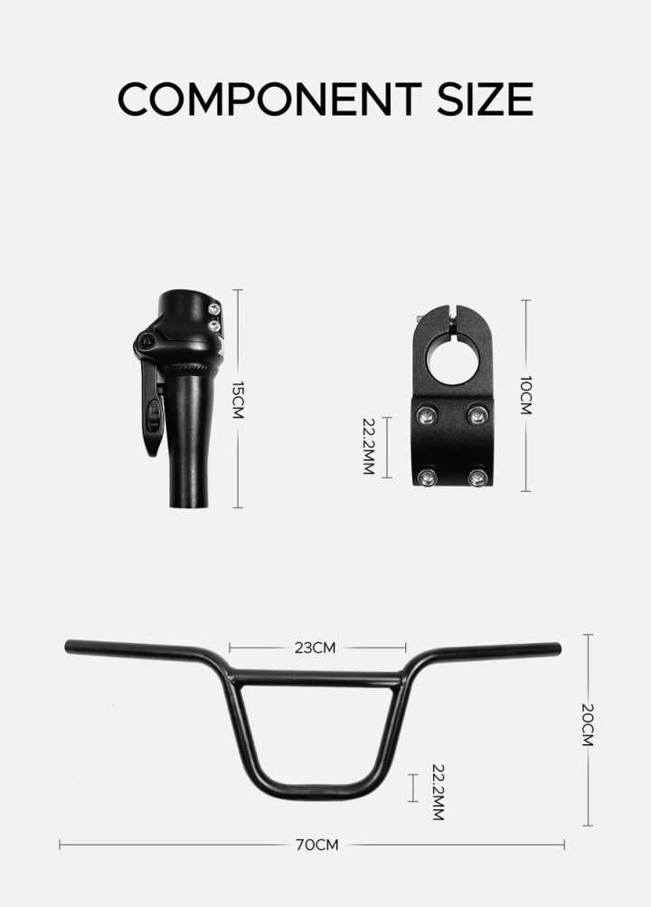 Manubrio BMX per bicicletta elettrica ENGWE X20/Engine Pro/Engine Pro 2.0/L20 3.0 Boost/L20 3.0 Pro