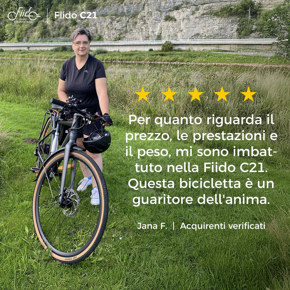 FIIDO E-Gravel C21 | Bicicletta elettrica Urbana | Motore 250W | DMEGC 208,8 Wh | Sensore di coppia | Freni idraulici | Autonomia 100Km| GARANZIA ITALIANA