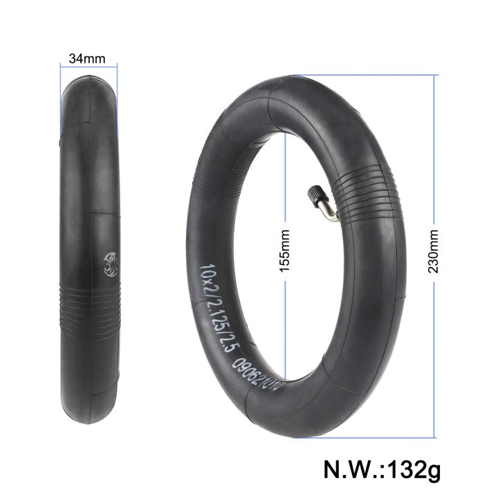 Camera d’aria 10×2.125 pollici valvola curva 0°  rinforzata per monopattini elettrici Kugoo Kirin S4, M365/PRO/MI3