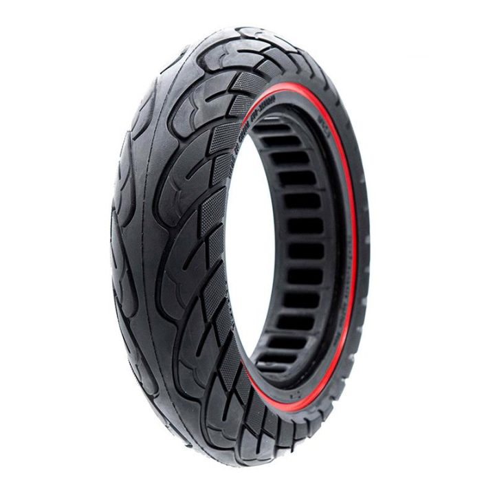 PNEUMATICO pieno gomma solida ruota 10×2.5-6.1 / 255×80 /B34 pollici cerchi da 34mm per monopattino Kugoo Kirin KuKirin M4/M4 Pro/KUKIRIN G2 MAX/KUKIRIN G3 PRO e altri scooters linea rossa