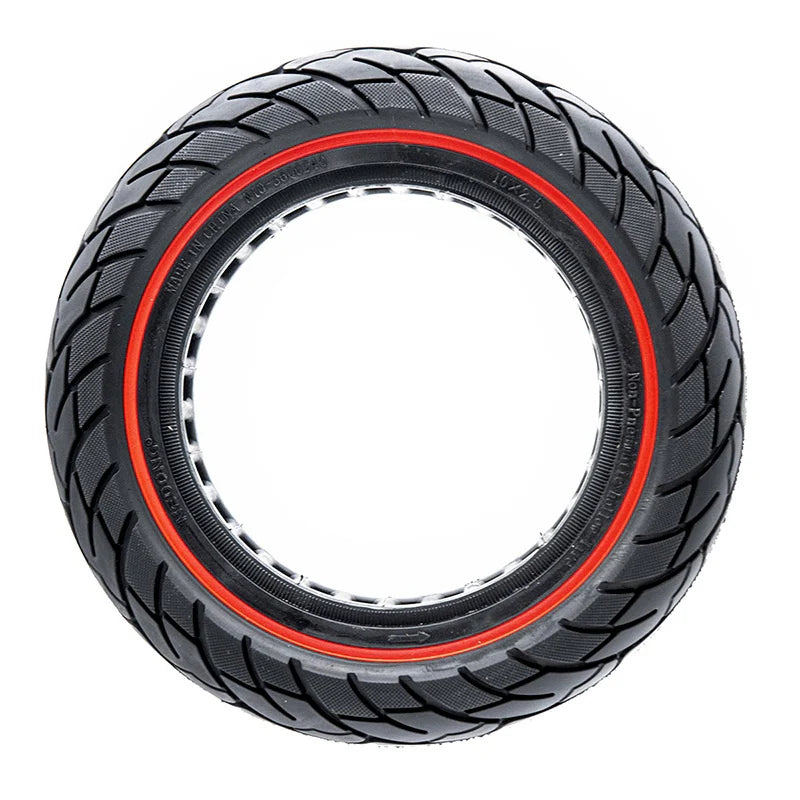 PNEUMATICO pieno gomma solida ruota 10×2.5-6.1 / 255×80 /B34 pollici cerchi da 34mm per monopattino Kugoo Kirin KuKirin M4/M4 Pro/KUKIRIN G2 MAX/KUKIRIN G3 PRO e altri scooters linea rossa