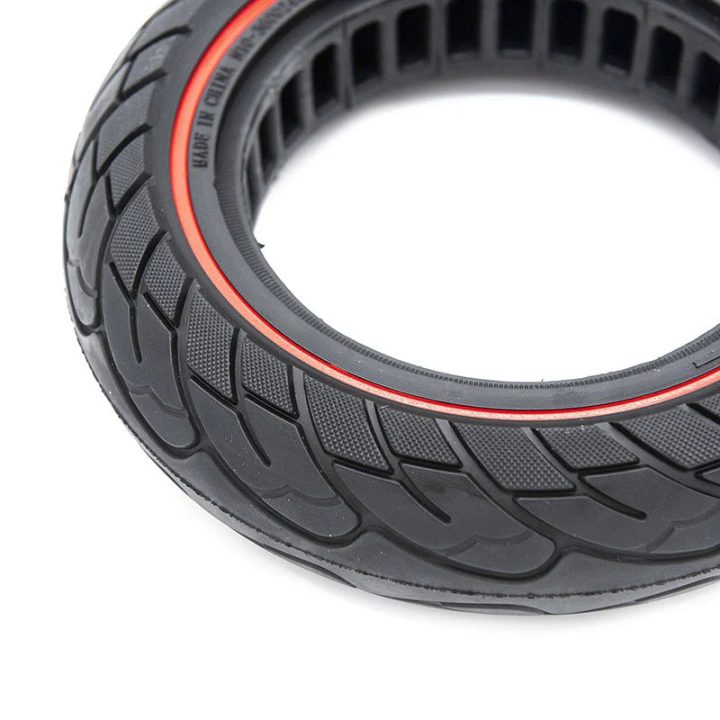 PNEUMATICO pieno gomma solida ruota 10×2.5-6.1 / 255×80 /B34 pollici cerchi da 34mm per monopattino Kugoo Kirin KuKirin M4/M4 Pro/KUKIRIN G2 MAX/KUKIRIN G3 PRO e altri scooters linea rossa