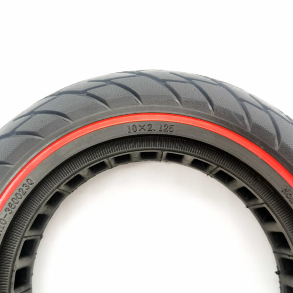PNEUMATICO pieno gomma solida ruota 10×2.125-6.1 pollici linea rossa per monopattino Kugoo, Xiaomi, Ducati, Lexgo, Nilox, Alfa Romeo, Vivobike, Woow
