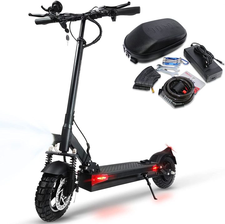 JOYOR Y6-S Monopattino Elettrico + kit accessori (borsa,lucchetto, camera d’aria) | 500W 48V 18 Ah | Ruote da 10″ | Autonomia 70km
