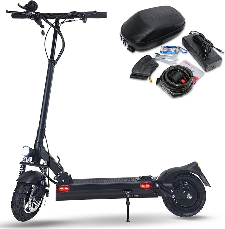 JOYOR Y6-S Monopattino Elettrico + kit accessori (borsa,lucchetto, camera d’aria) | 500W 48V 18 Ah | Ruote da 10″ | Autonomia 70km