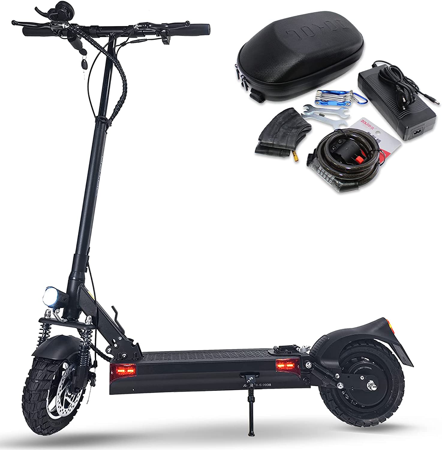 JOYOR Y6-S Monopattino Elettrico + kit accessori (borsa,lucchetto, camera d’aria) | 500W 48V 18 Ah | Ruote da 10″ | Autonomia 70km