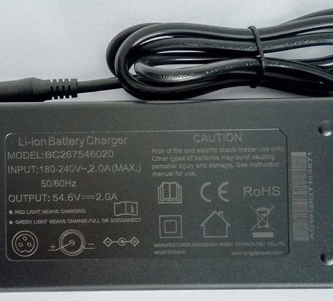 Carica Batteria 54.6V 2A Originale per monopattino elettrico KUGOO G2 Pro