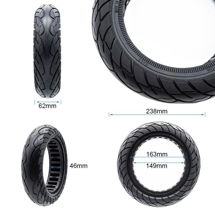 Pneumatico pieno gomma solida ruota 10×2.5-6.5/B44 pollici cerchi 44MM per KUGOO G2 PRO, G MAX, G3/Ninebot G30/Ducati/Aprilia (60/70-6.5)/Argento