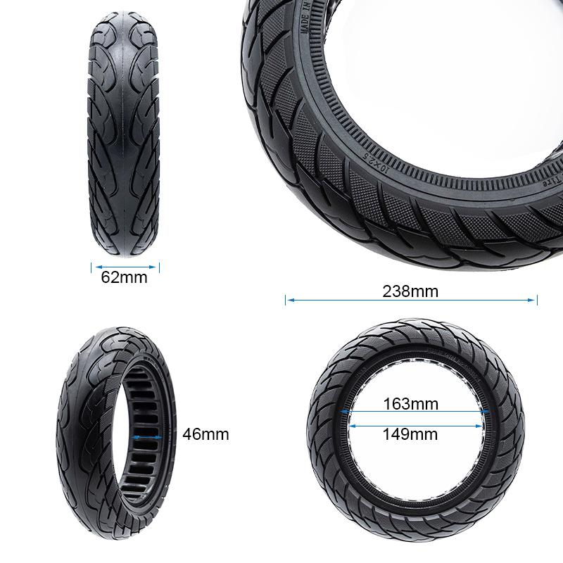 Pneumatico pieno gomma solida ruota 10×2.5-6.5/B44 pollici cerchi 44MM per KUGOO G2 PRO, G MAX, G3/Ninebot G30/Ducati/Aprilia (60/70-6.5)/Argento