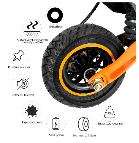 PNEUMATICO pieno gomma solida ruota 8.5×3 pollici per monopattino KuKirin G2 Pro (VERSIONE 2023) Kaabo warrior Kaabo wolf Zero 8/9 10X VSETT 8/9 PRO e Altri