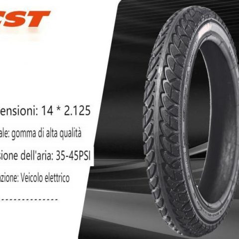 Copertone Pneumatico 14x2.125 pollici Tubeless per bici elettriche E-Bike Engwe T14, Kugoo Kirin V1 e Altri