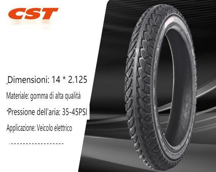 Copertone Pneumatico 14×2.125 pollici Tubeless per bici elettriche E-Bike Engwe T14, Kugoo Kirin V1 e Altri